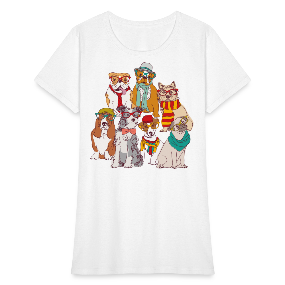 7 Dapper Dogs - Cute Animal Woman's T-Shirt - white
