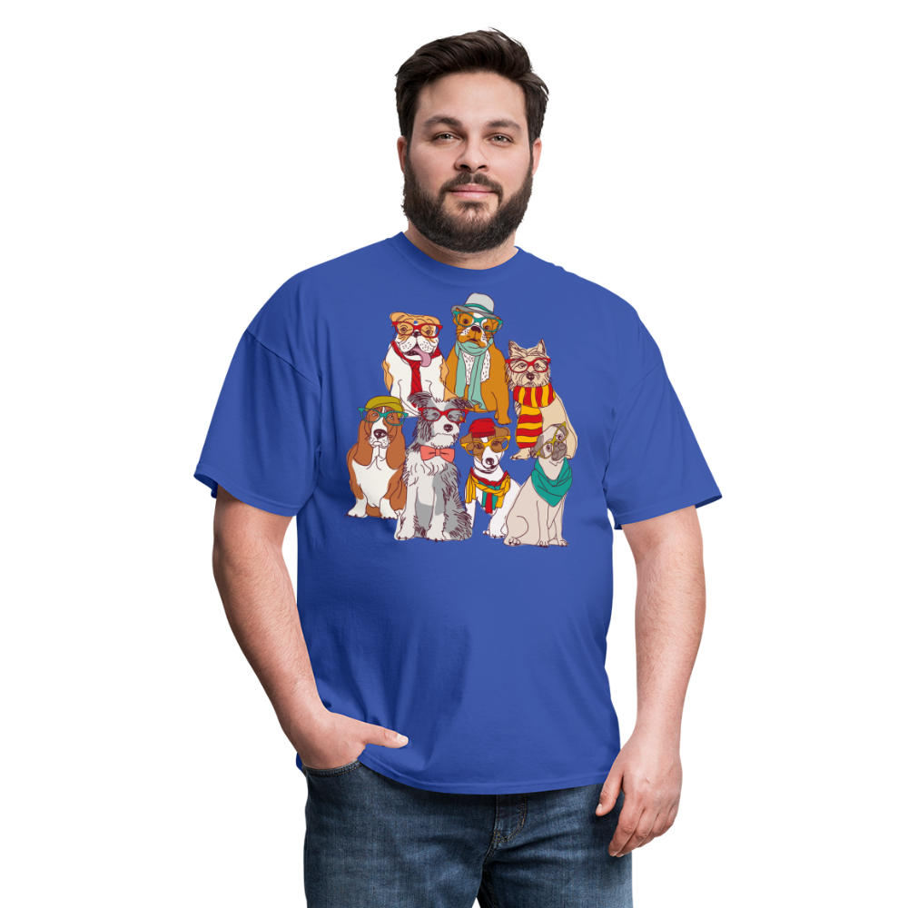 7 Dapper Dogs - Cute Animal T-Shirt - royal blue
