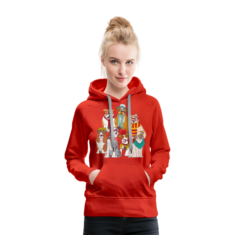 7 Dapper Dogs - Woman's Hoodie - red