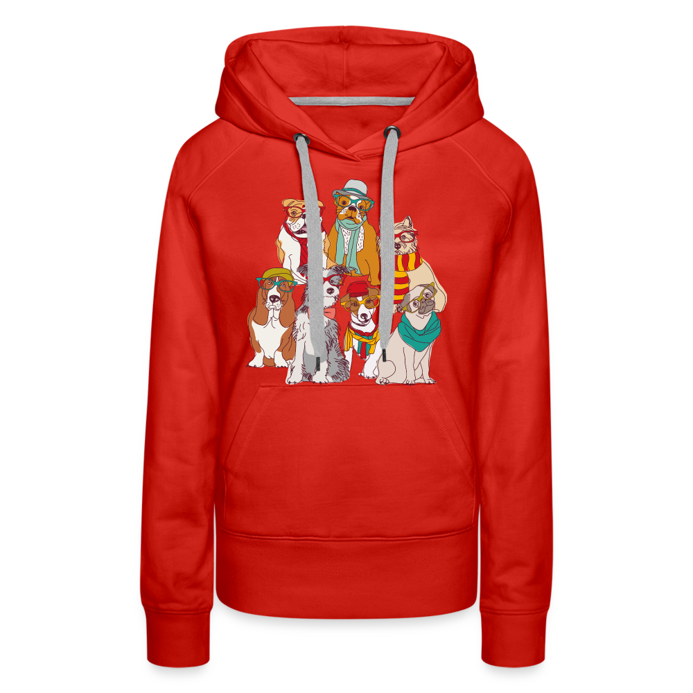 7 Dapper Dogs - Woman's Hoodie - red