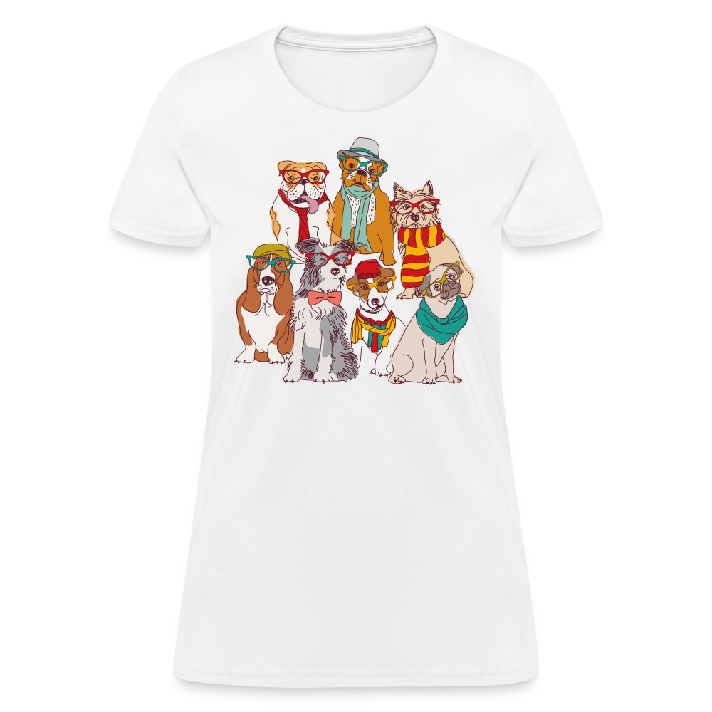 7 Dapper Dogs - Cute Animal Woman's T-Shirt - white