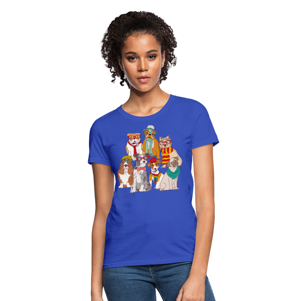 7 Dapper Dogs - Cute Animal Woman's T-Shirt - royal blue