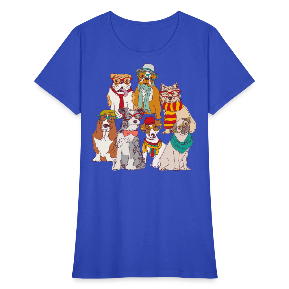 7 Dapper Dogs - Cute Animal Woman's T-Shirt - royal blue